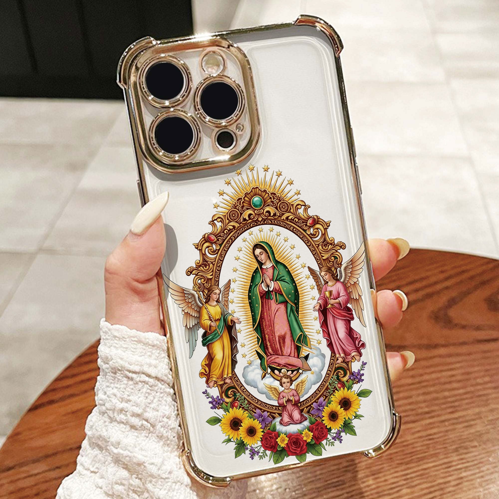 Angel Maria iPhone 17 Pro Max Case for iPhone 12-17 Pro Max Shockproof Anti-drop Protective Dustproof for Girls Wireless Charging 360° Screen & Camera Protection
