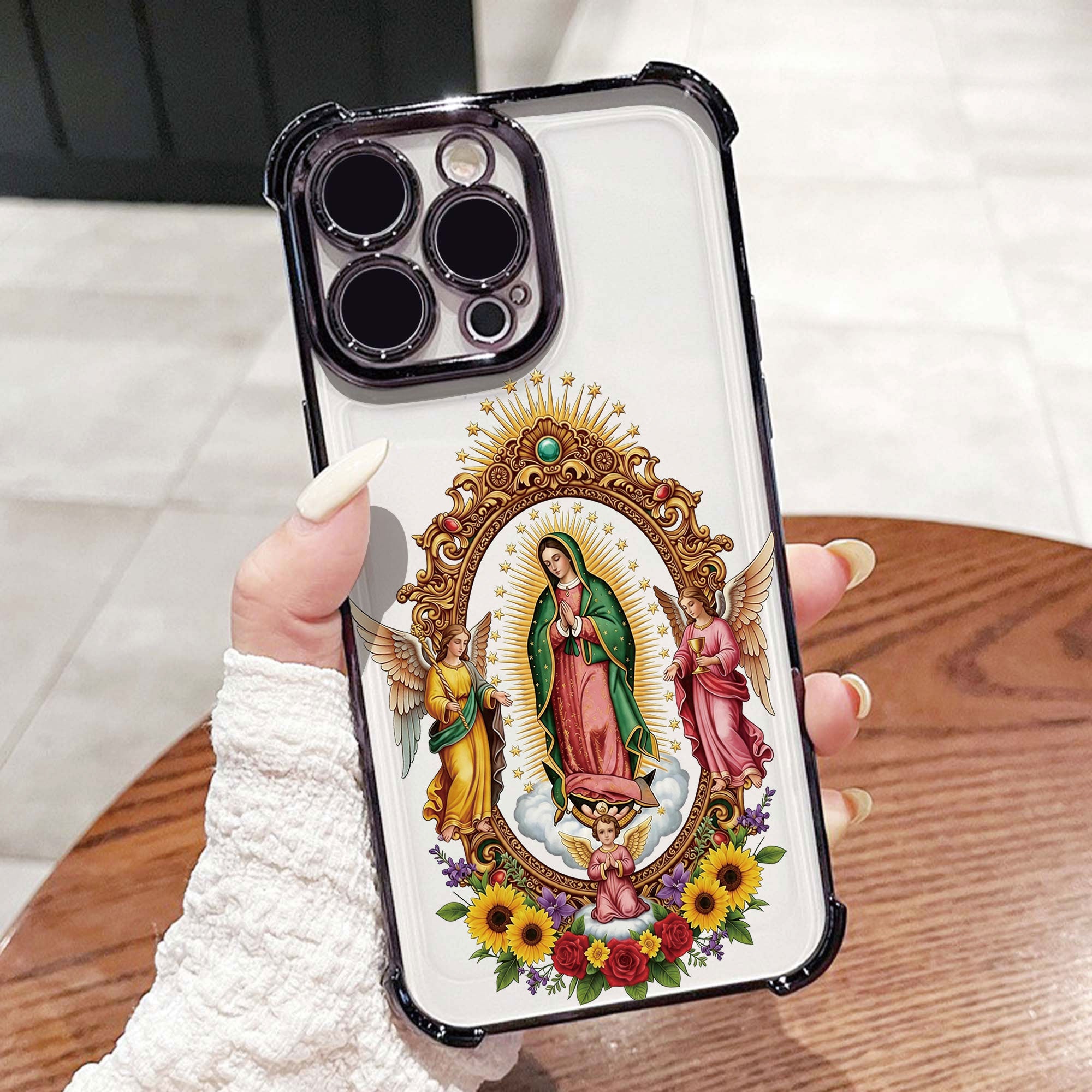 Angel Maria iPhone 17 Pro Max Case for iPhone 12-17 Pro Max Shockproof Anti-drop Protective Dustproof for Girls Wireless Charging 360° Screen & Camera Protection