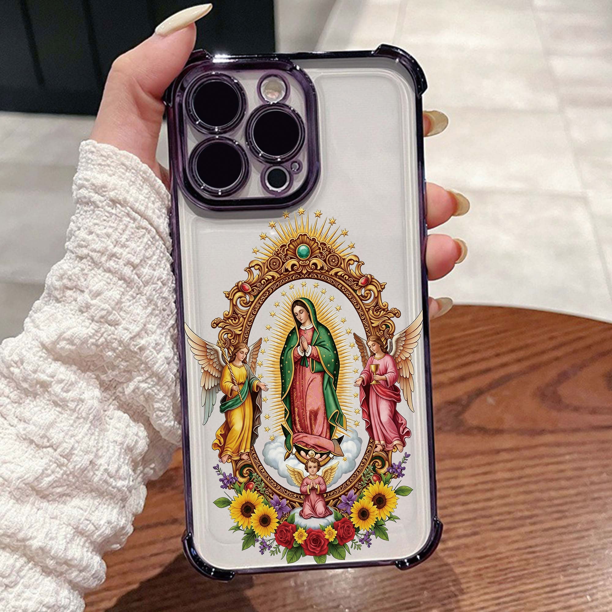Angel Maria iPhone 17 Pro Max Case for iPhone 12-17 Pro Max Shockproof Anti-drop Protective Dustproof for Girls Wireless Charging 360° Screen & Camera Protection