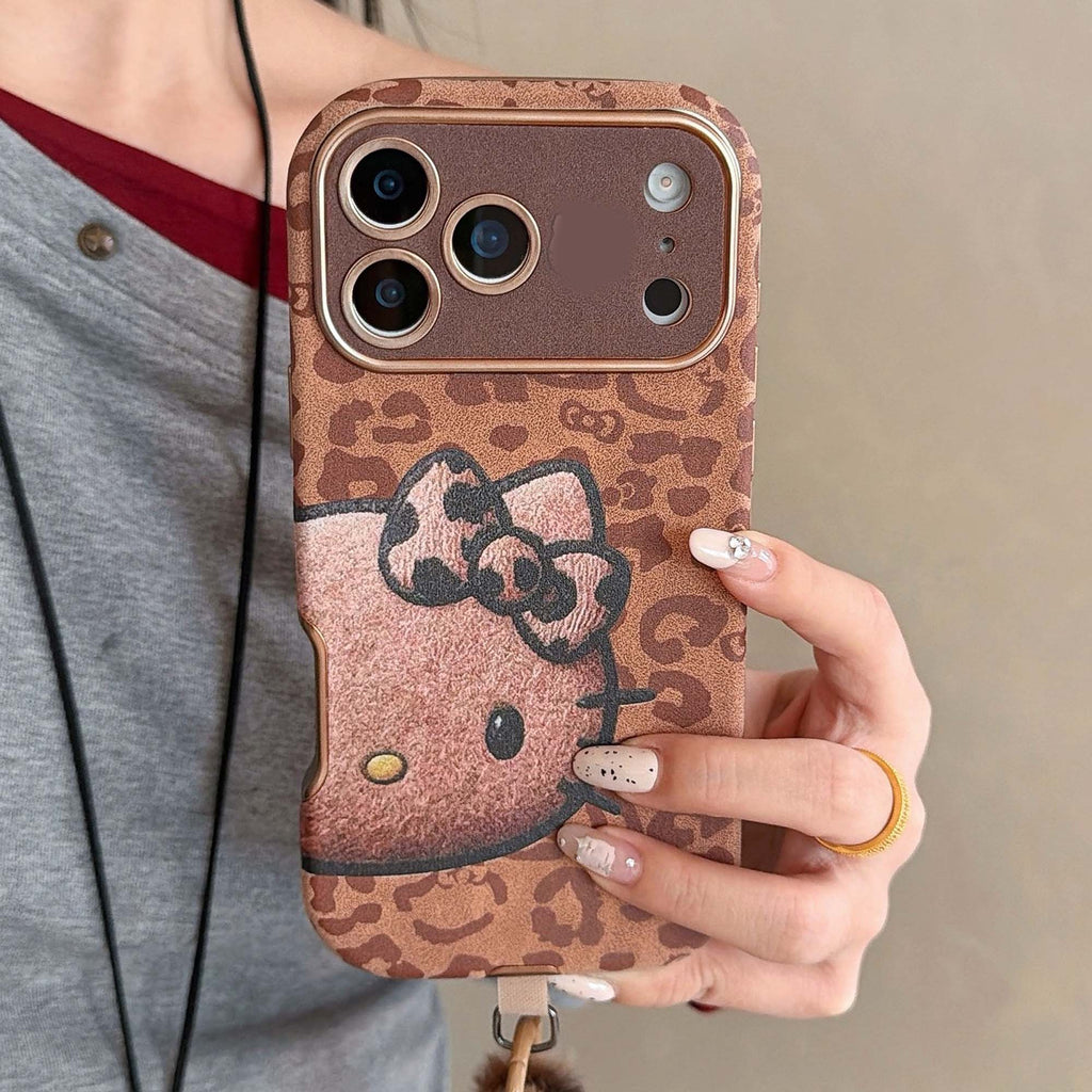 Leopard Print Cute and Lovely girly Case with Built-in Camera Protector