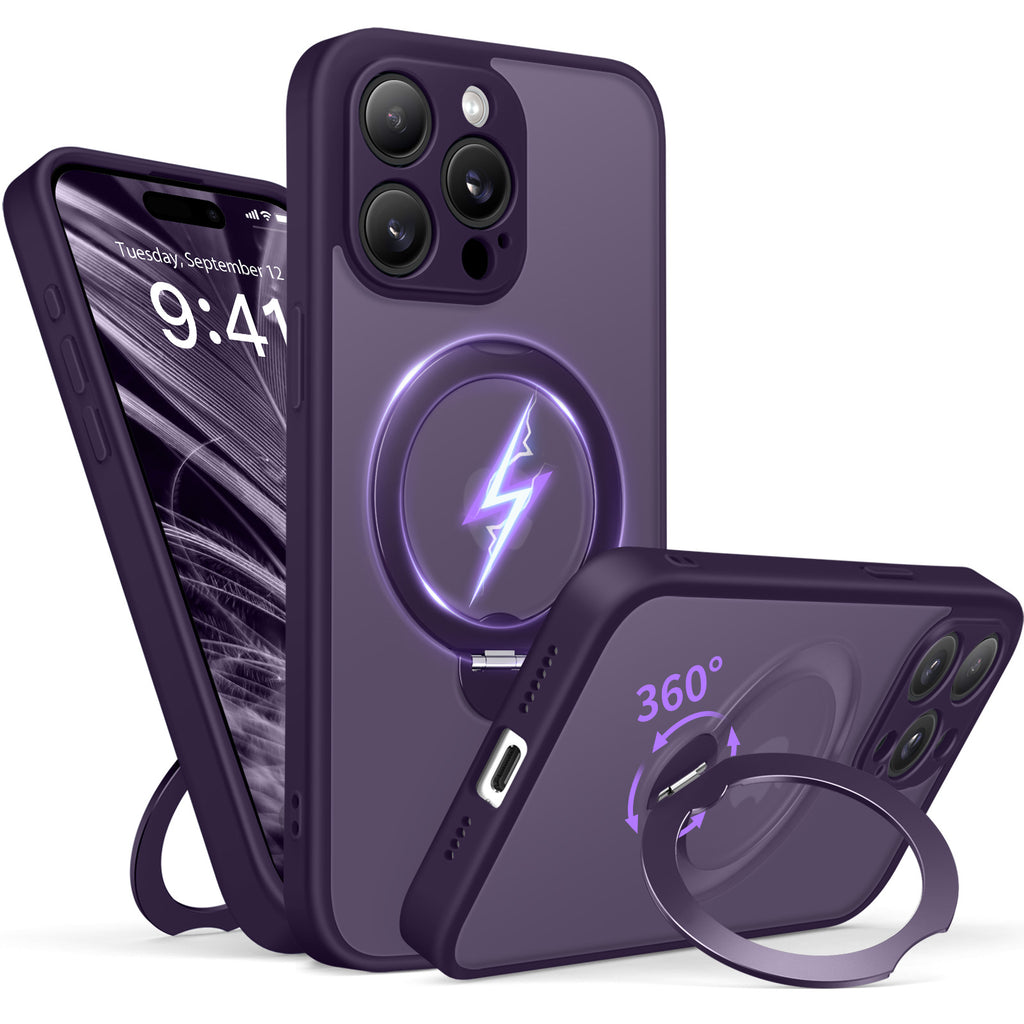 360° Spin Invisible Stand & MagSafe iPhone Case with All-around Protection