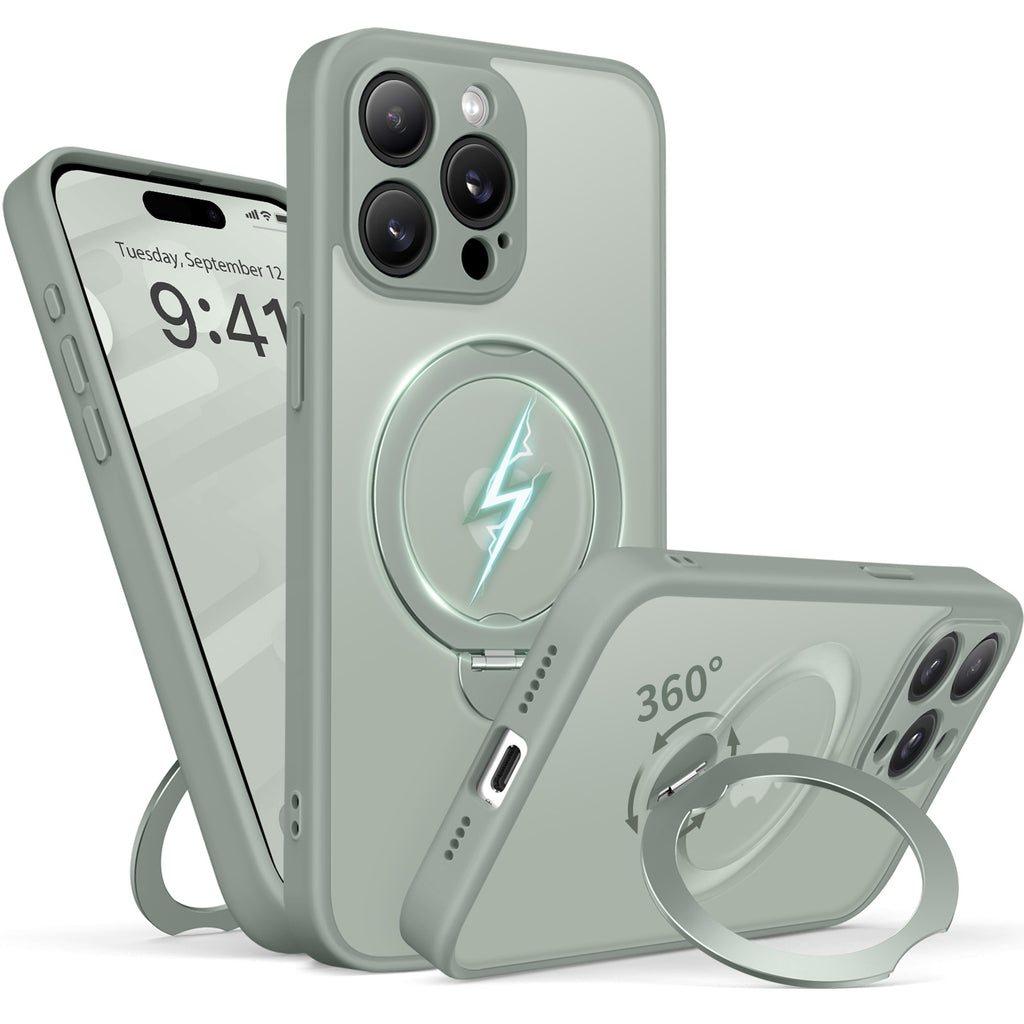 360° Spin Invisible Stand & MagSafe iPhone Case with All-around Protection