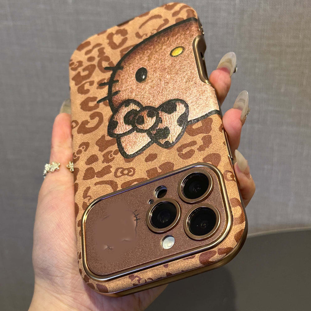 Leopard Print Cute and Lovely girly Case with Built-in Camera Protector