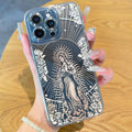 Virgin Mary Pattern iPhone Case, Clear TPU Shockproof Protection Cover