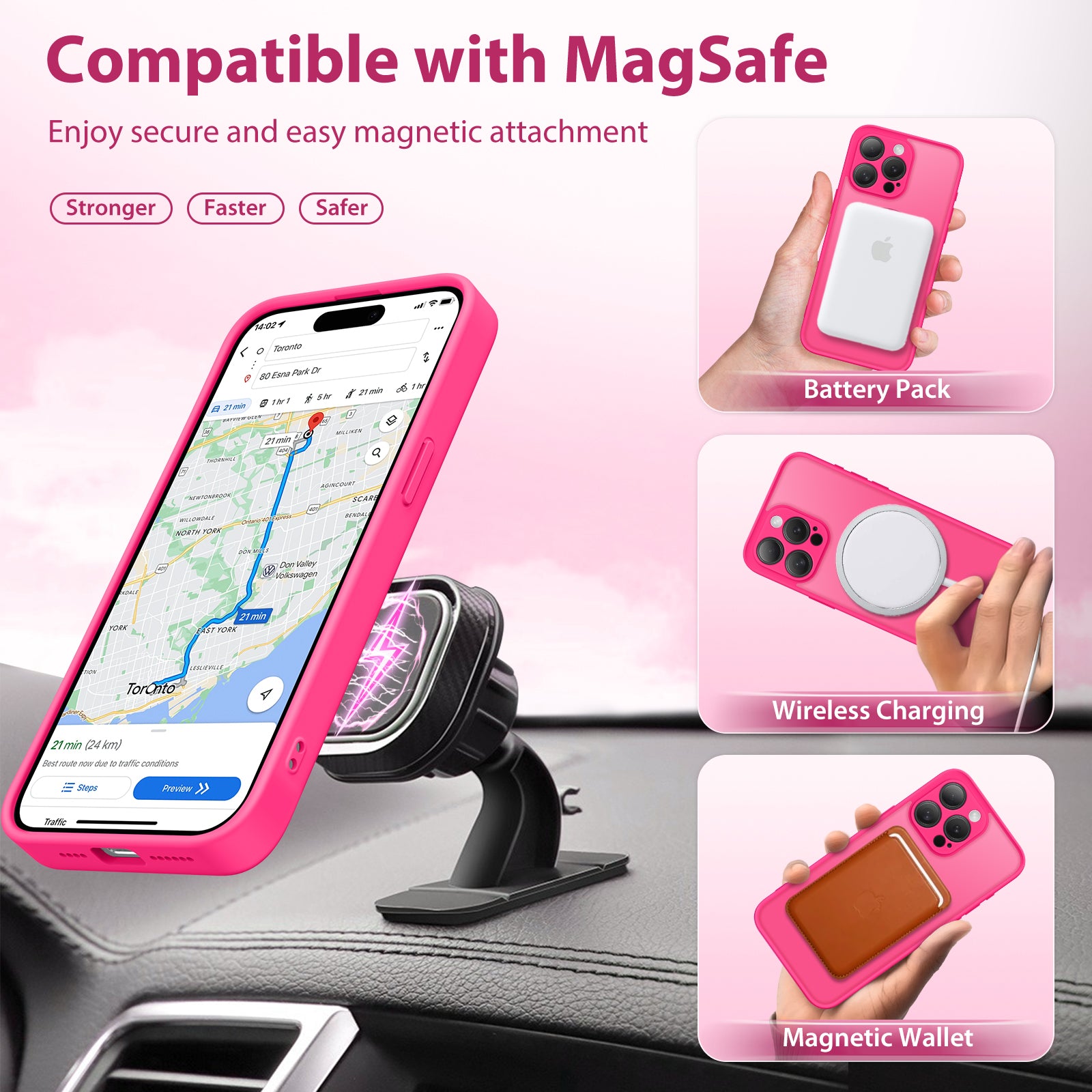 360° Spin Invisible Stand & MagSafe iPhone Case with All-around Protection