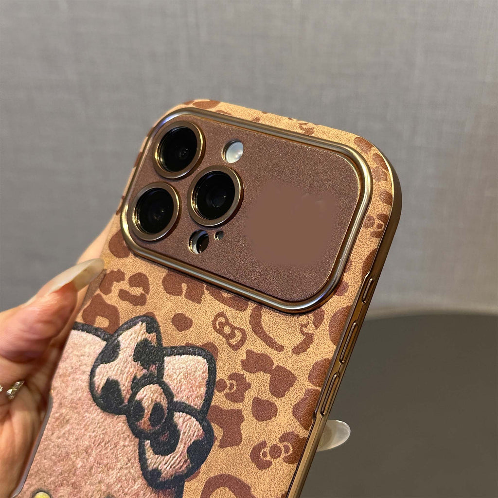Leopard Print Cute and Lovely girly Case with Built-in Camera Protector
