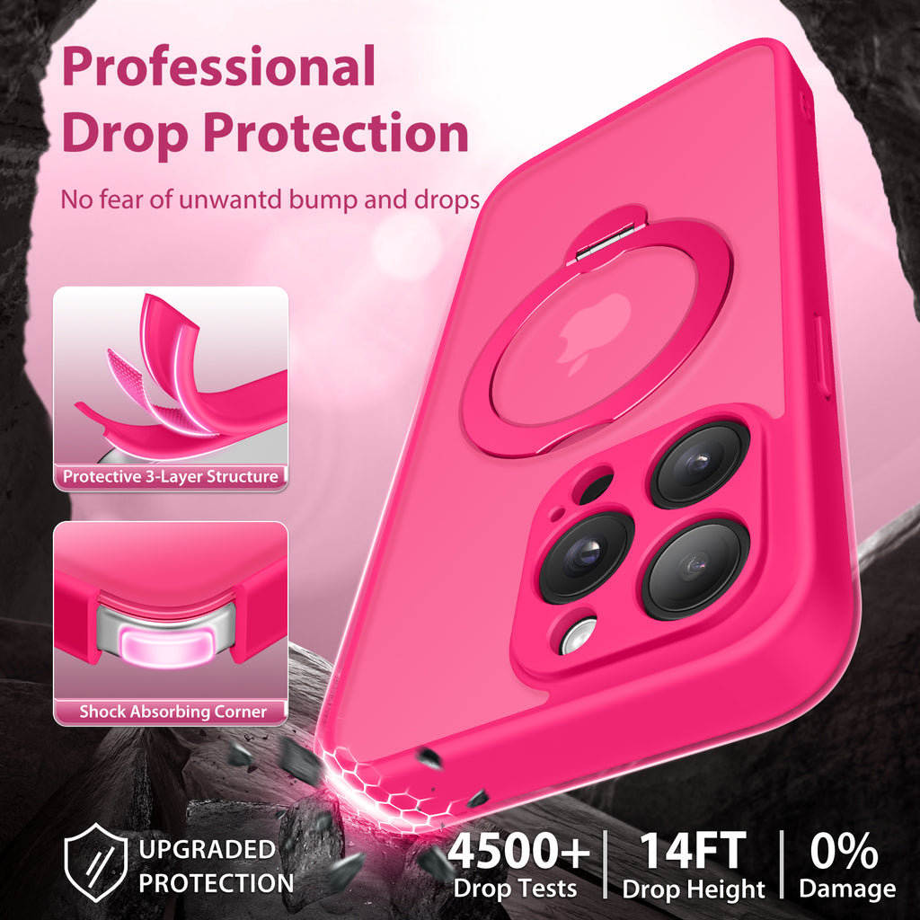 360° Spin Invisible Stand & MagSafe iPhone Case with All-around Protection