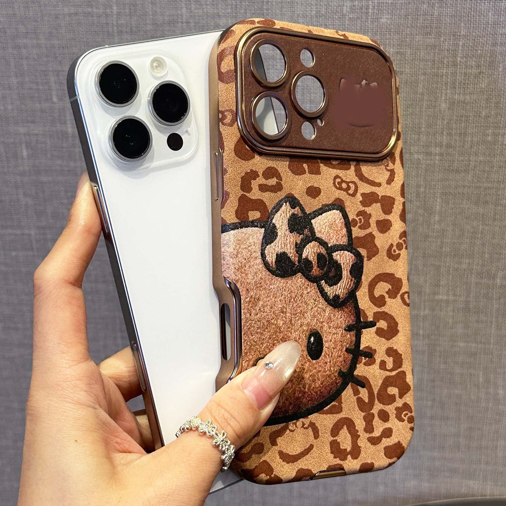 Leopard Print Cute and Lovely girly Case with Built-in Camera Protector
