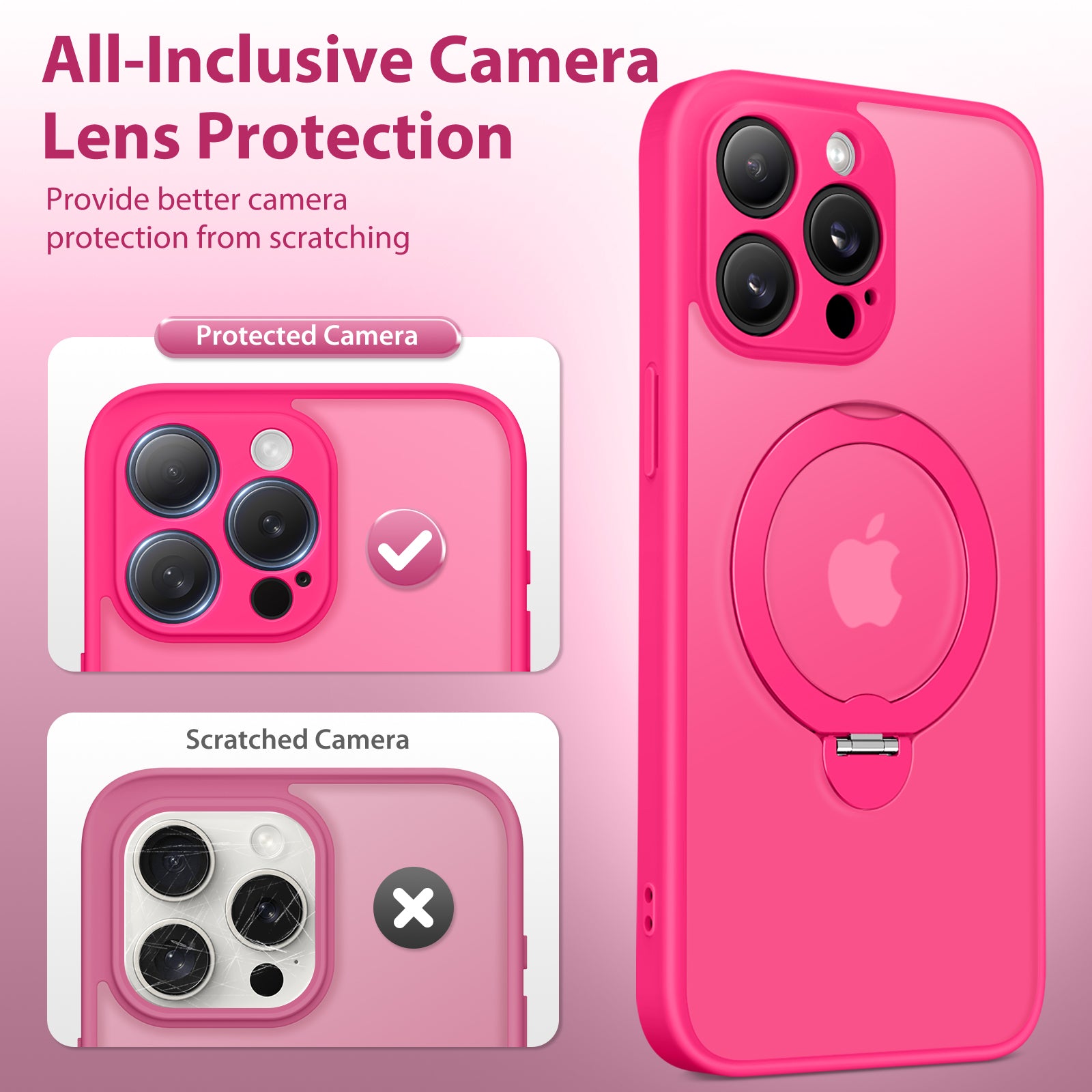 360° Spin Invisible Stand & MagSafe iPhone Case with All-around Protection