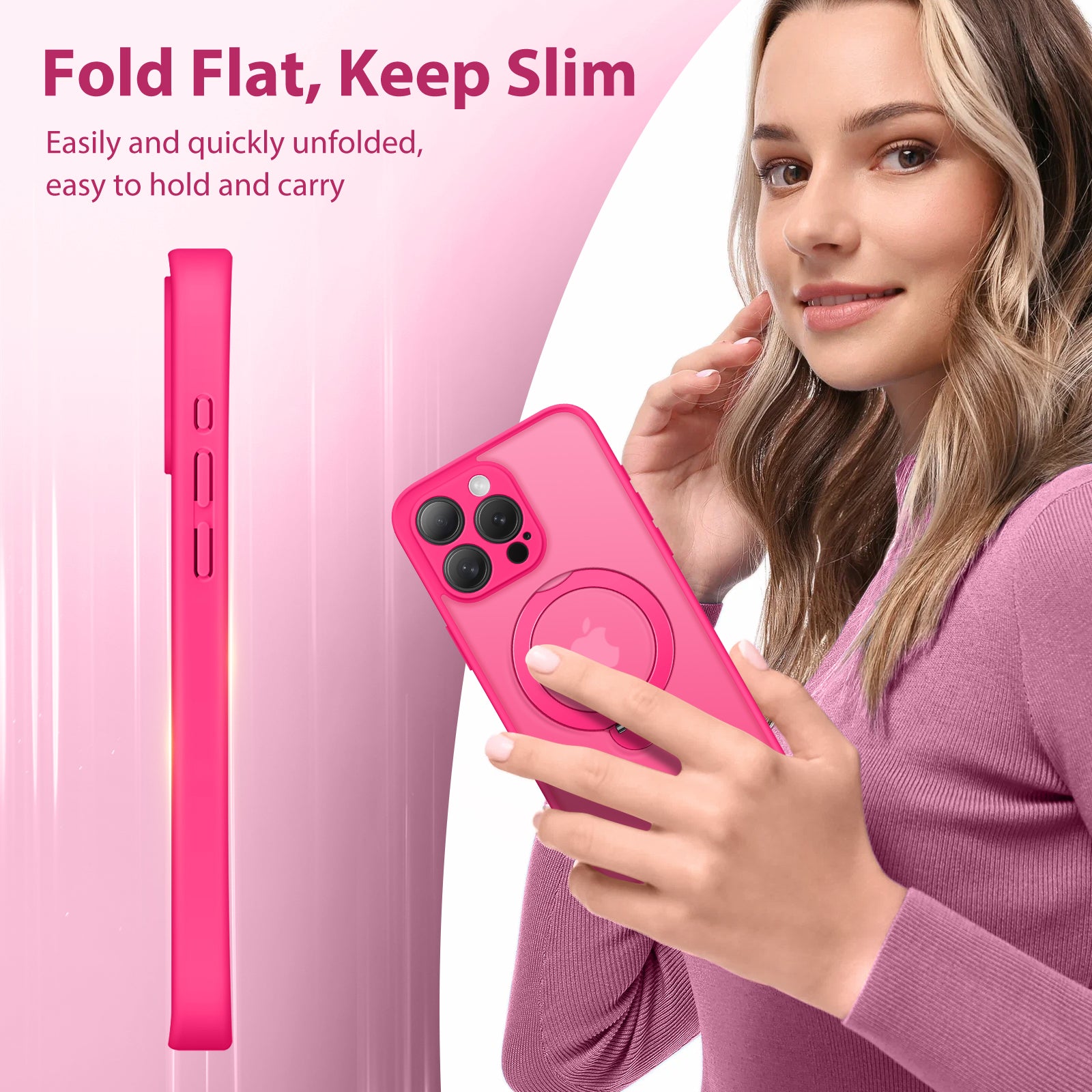 360° Spin Invisible Stand & MagSafe iPhone Case with All-around Protection