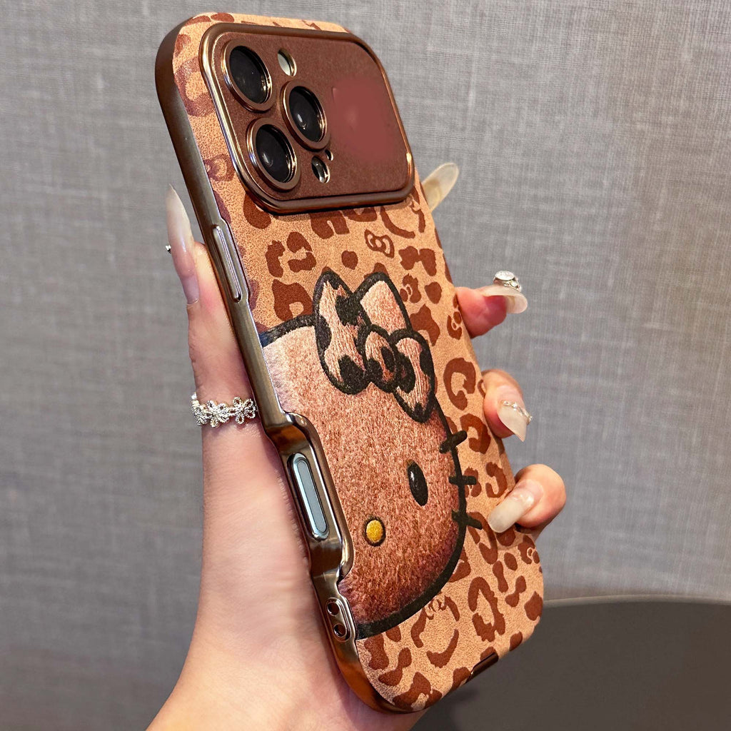 Leopard Print Cute and Lovely girly Case with Built-in Camera Protector
