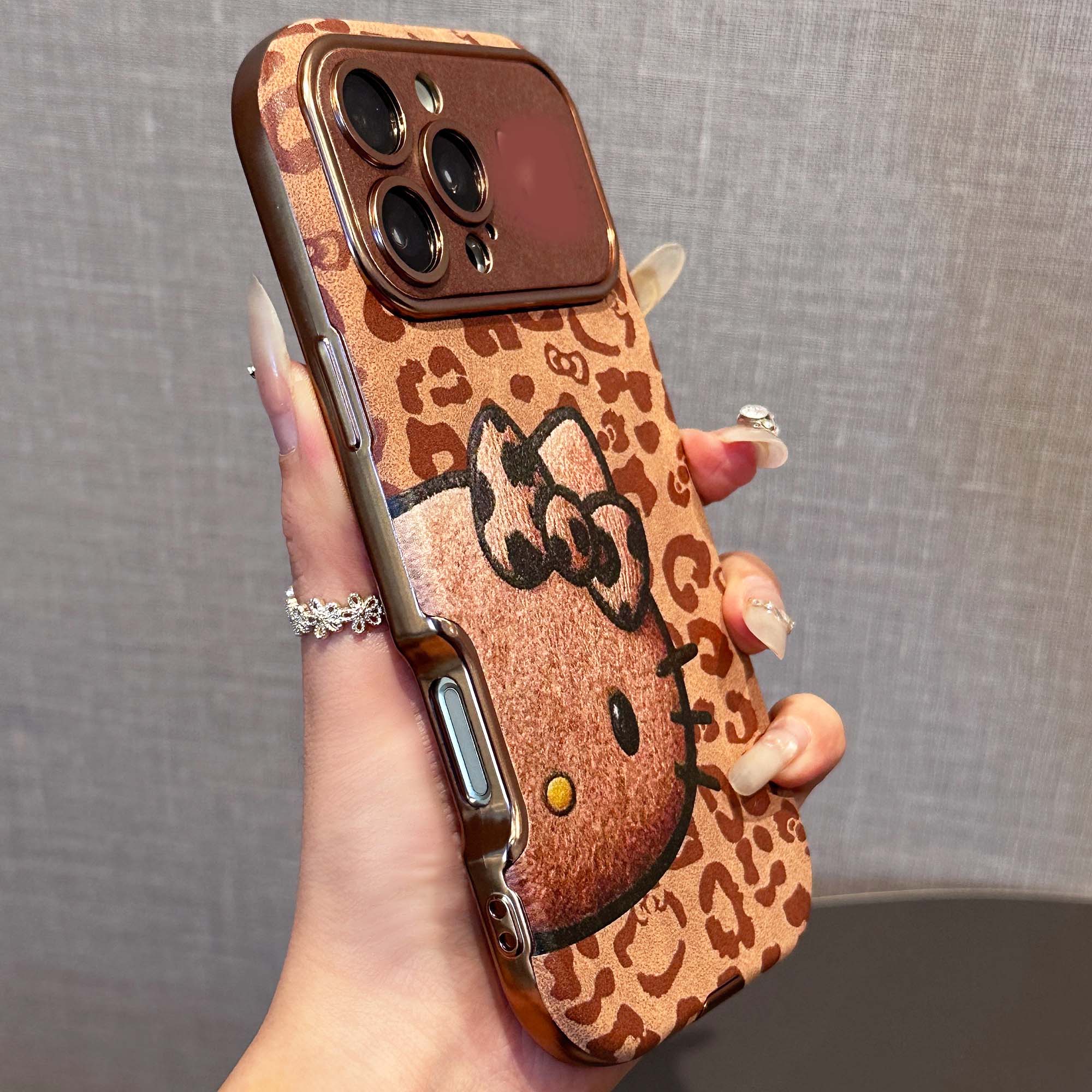 Leopard Print Cute and Lovely girly Case with Built-in Camera Protector
