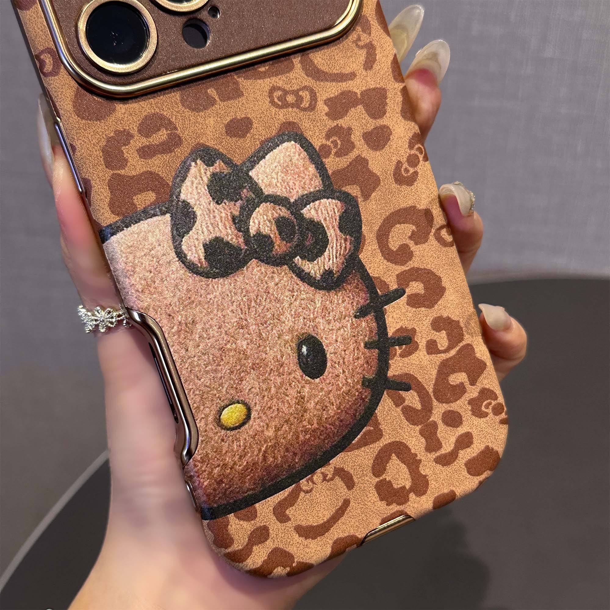 Leopard Print Cute and Lovely girly Case with Built-in Camera Protector