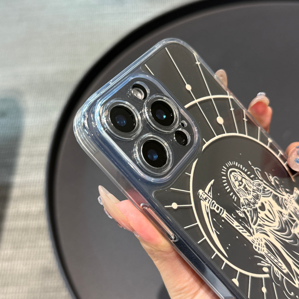Santa Muerte Printing Pattern iPhone Case with Clear Back & Full Wrap Coverage