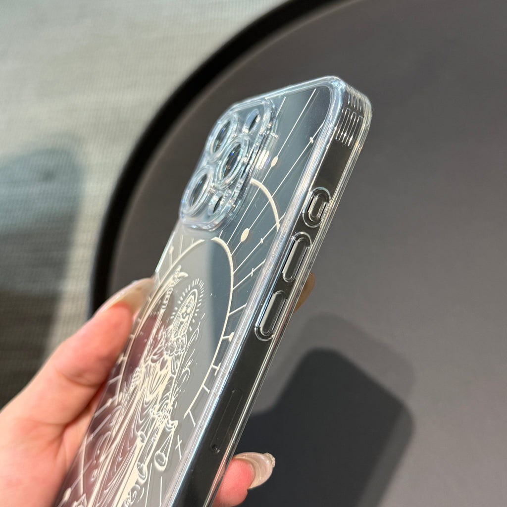 Santa Muerte Printing Pattern iPhone Case with Clear Back & Full Wrap Coverage