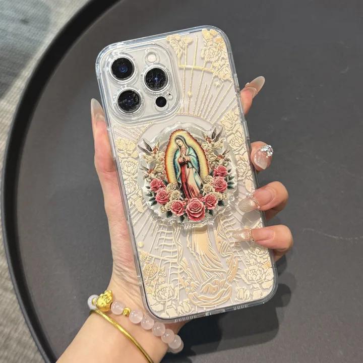 Virgin Mary Phone Grip for MagSafe with Kickstand for Hands-Free Viewing
